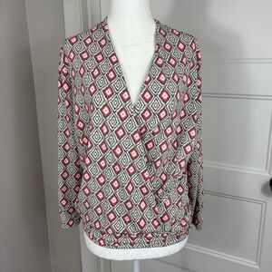 Ellie Kai Ikat Print Wrap Blouse Size 6